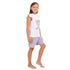 Girls summer pajama set Elephant t-shirt + Purple shorts